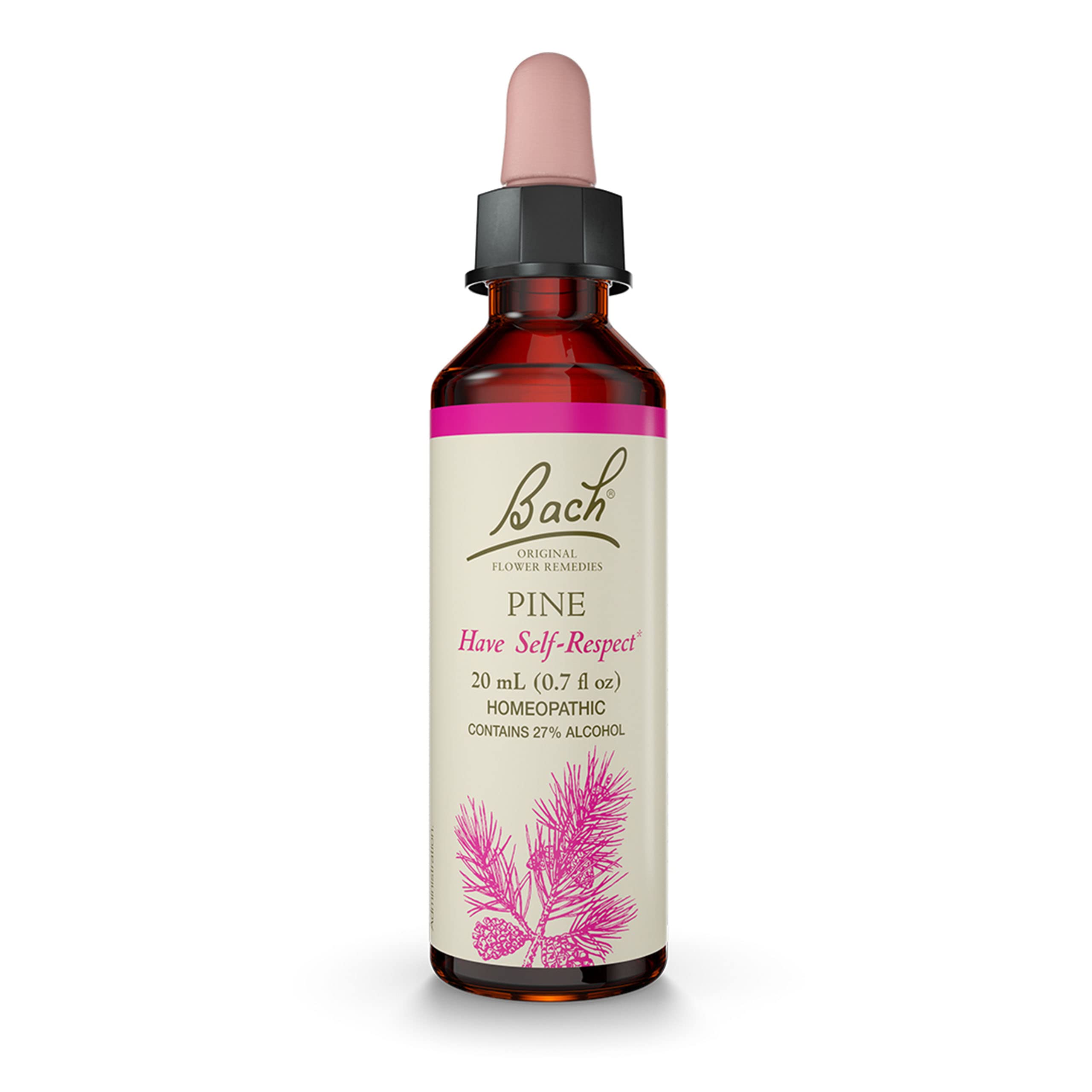 Bach Pine Self-Respect bottle with dropper for easy daily use