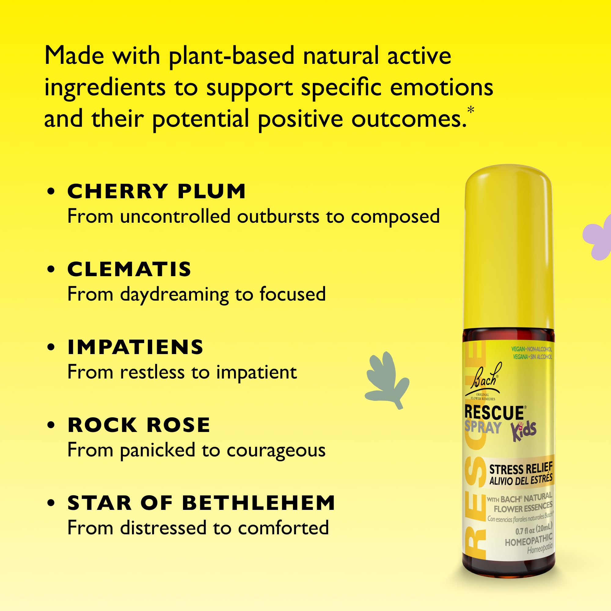 Bach RESCUE Kids Spray spray nozzle shows a gentle mist for children.