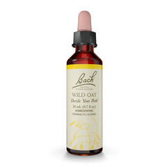 Bach Wild Oat bottle and dropper showcasing the product for emotional clarity