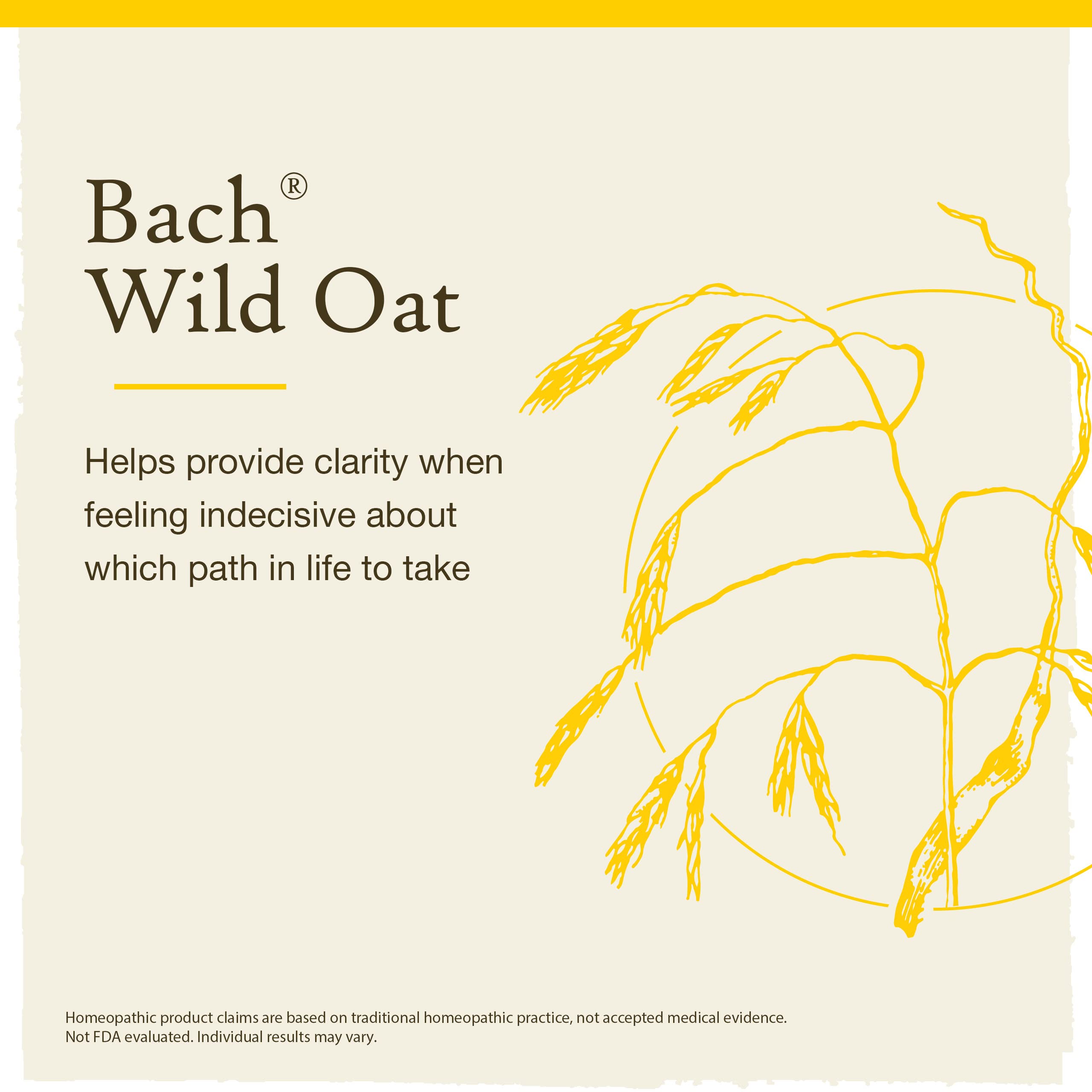 Drops under the tongue with Bach Wild Oat for daily balance