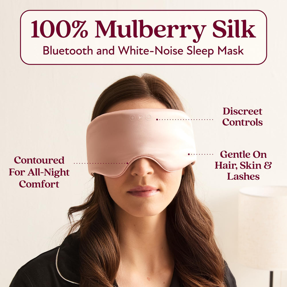 Back Bay Audio SilkSound silk-texture close-up highlights skin-friendly mulberry silk comfort.