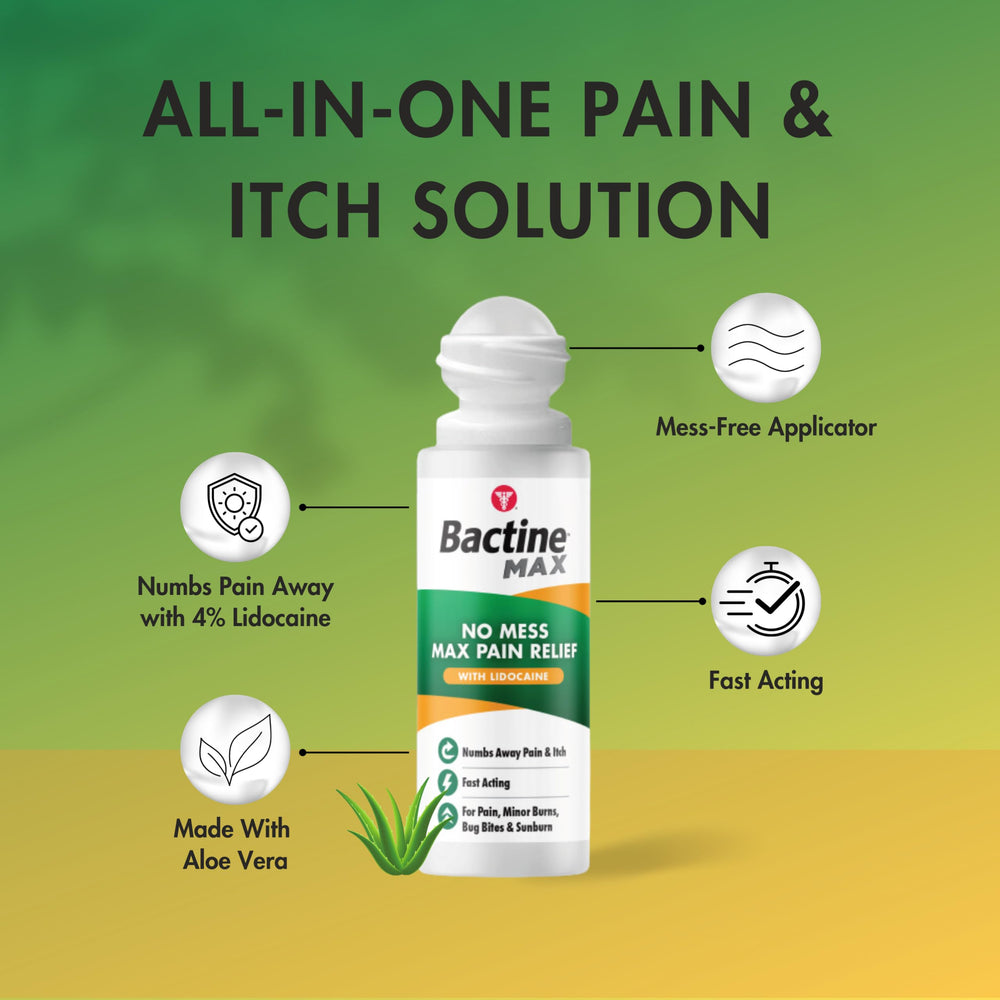 Bactine Max aloe vera soothing highlights cooling sensation after use