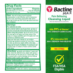 Vertido de Bactine Max para aplicación sobre la piel.