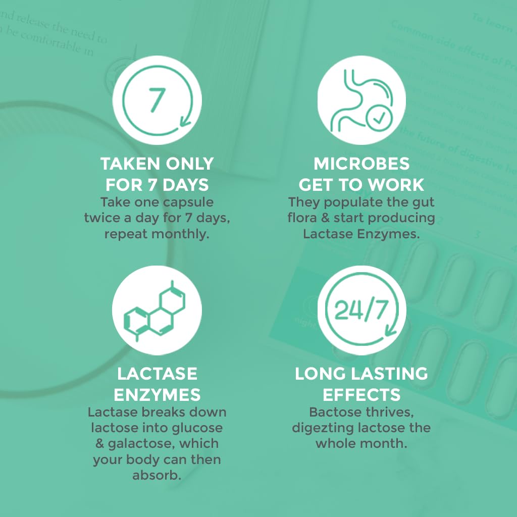 BACTOSE enzyme production image emphasizing natural lactase enzymes in the gut