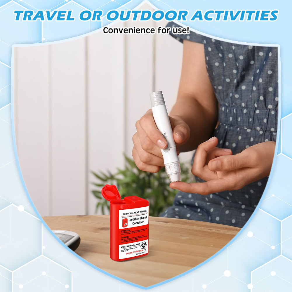 Baderke biohazard label sharps disposal box, red and easy to identify.