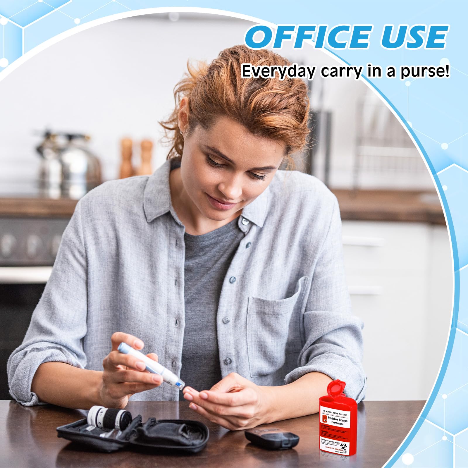 Baderke home/barbershop/tattoo use sharps container, red and versatile.