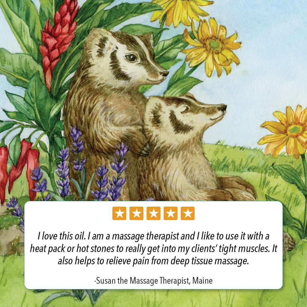 Badger Ginger Massage Oil ideal for back and shoulder massages.