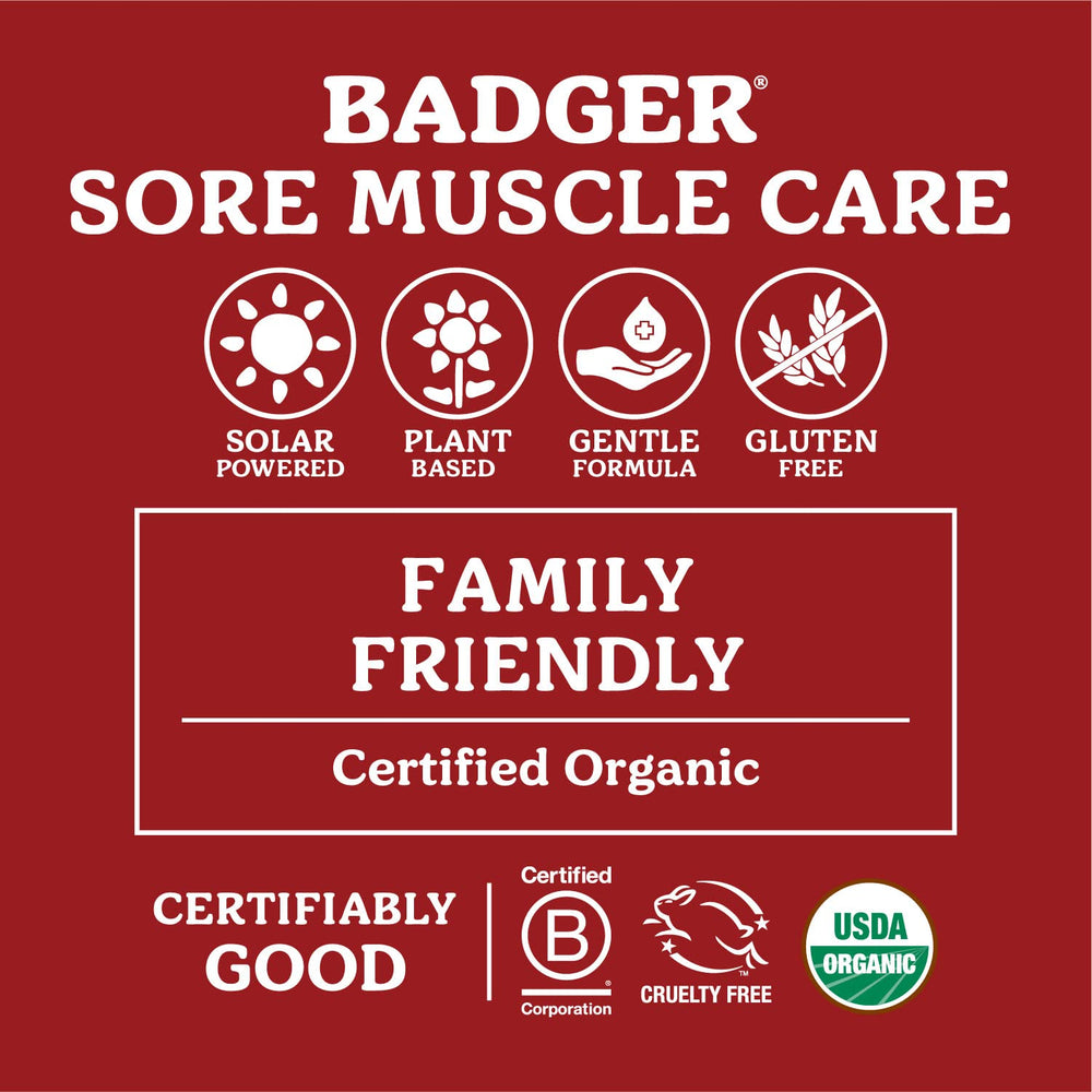 Badger Ginger Massage Oil scented with lemongrass and sage for a warm aroma.