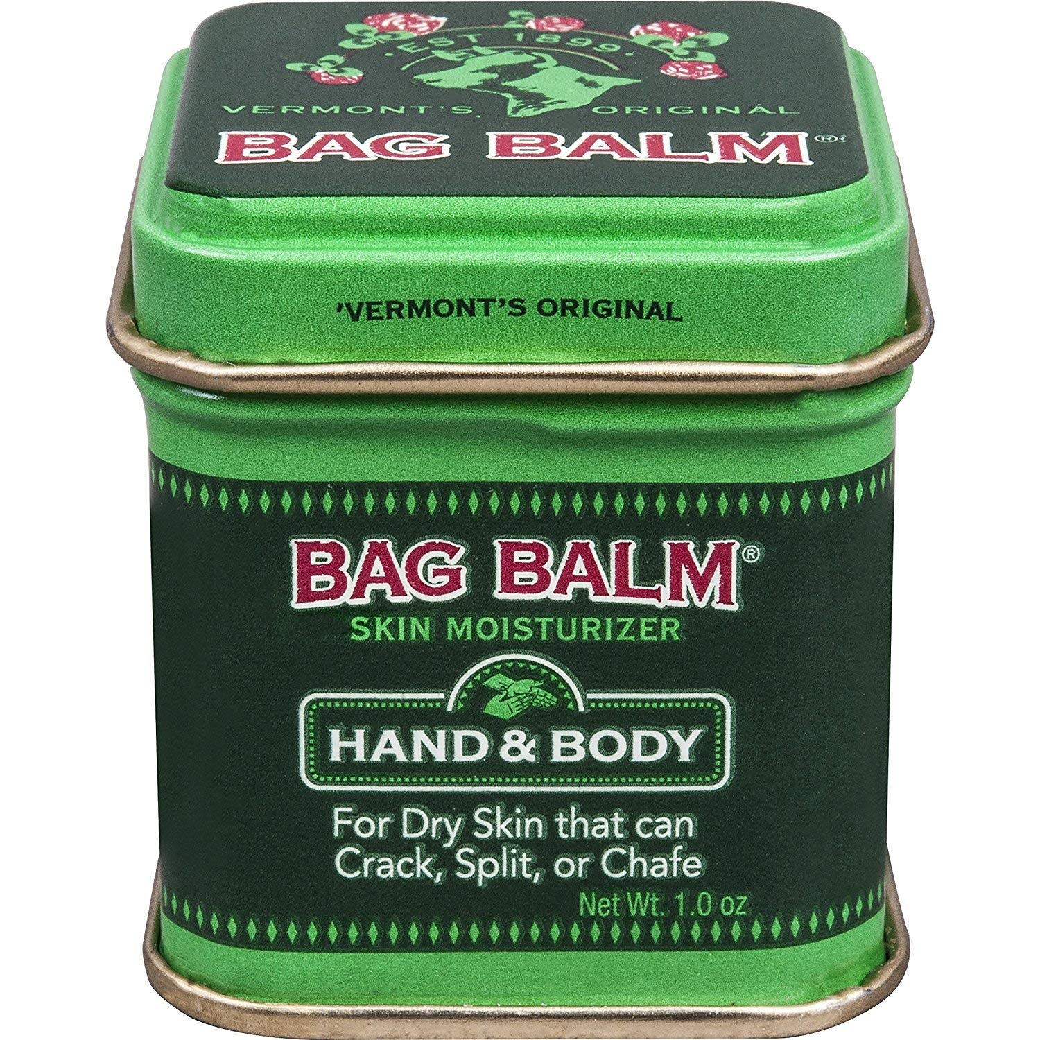 Bag Balm balsamo medicado en lata de 1oz lista para uso diario en piel seca.