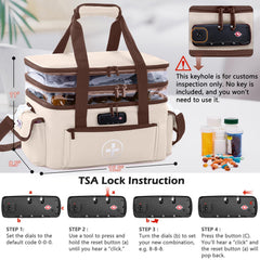 BAGSFY organizer main compartment open with removable dividers for flexible medication layout