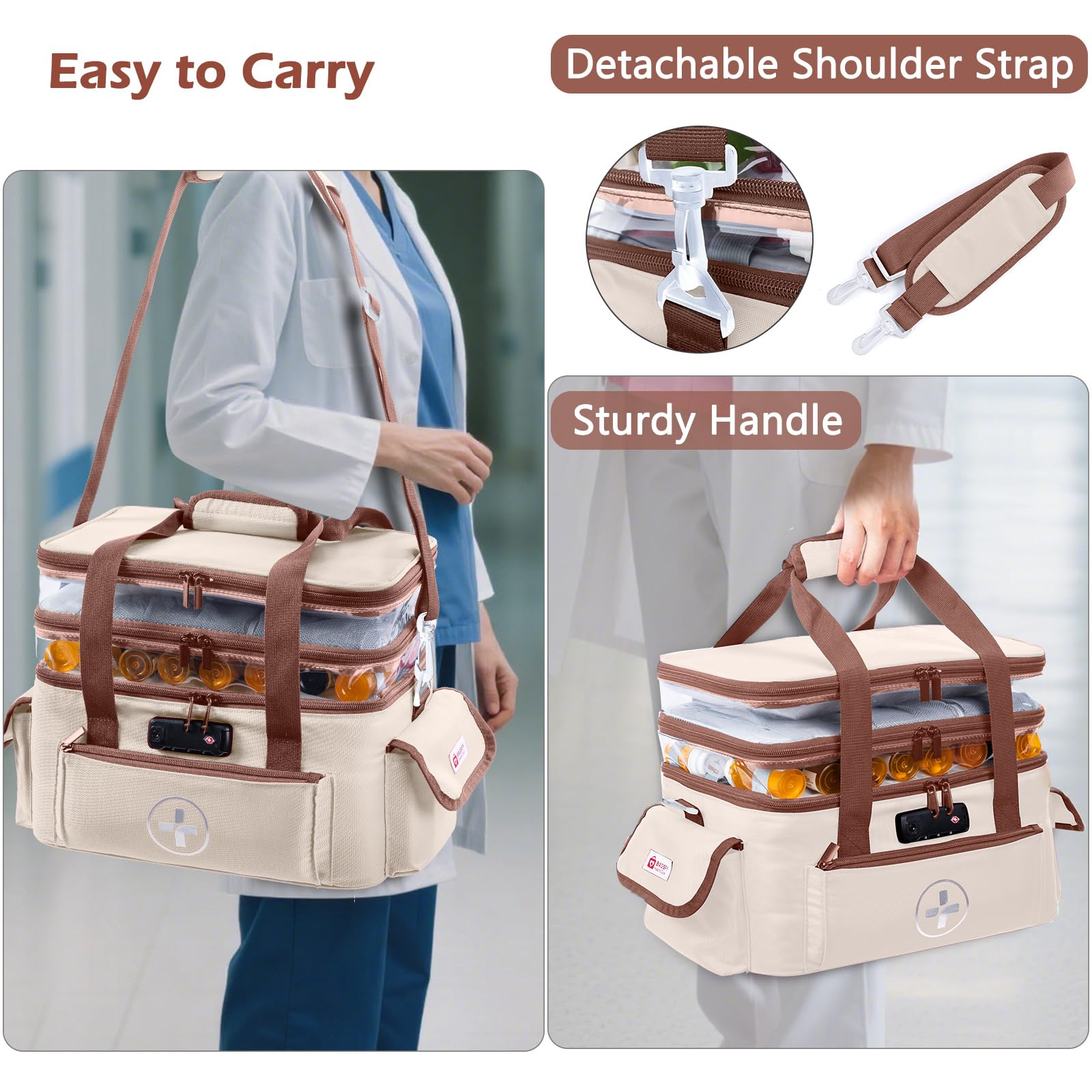 BAGSFY organizer with detachable shoulder strap for convenient travel