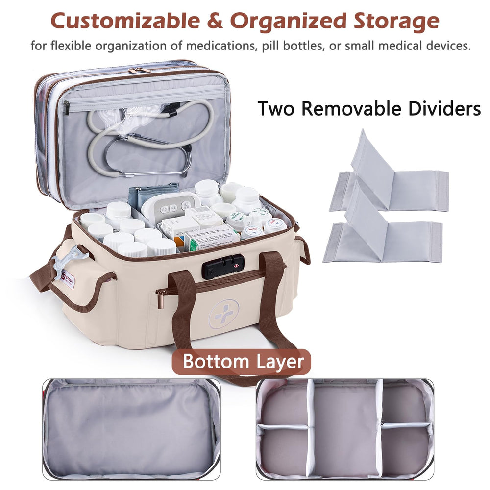 BAGSFY case with side pockets and mesh organizers for bandages and thermometers