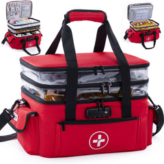 BAGSFY 3-Tier Organizer main compartment with combination lock for secure pill storage