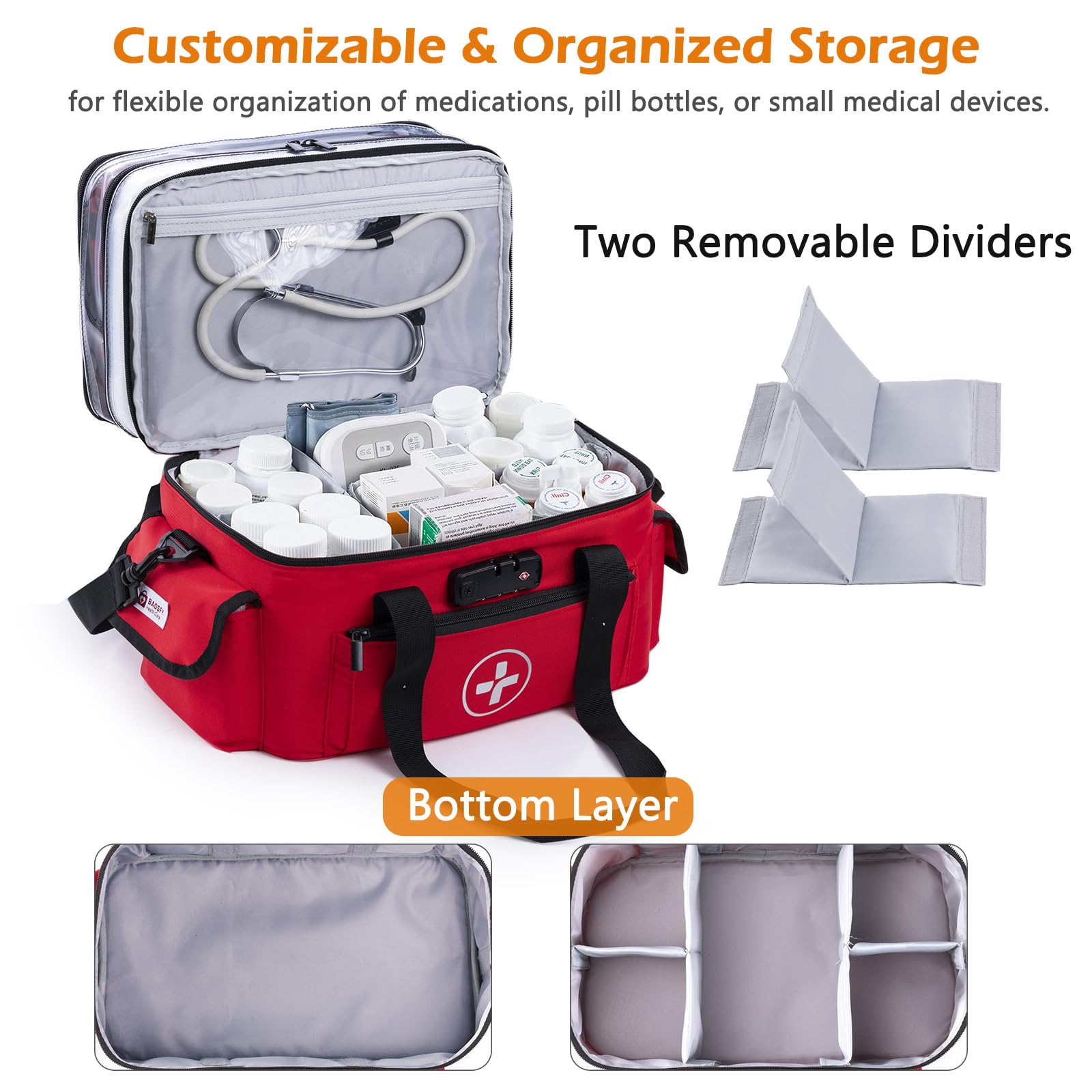 BAGSFY top two layers with clear panels simplify finding items at a glance