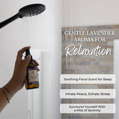 Baja Basics lavender spray diffusing in a cozy bedroom for relaxation