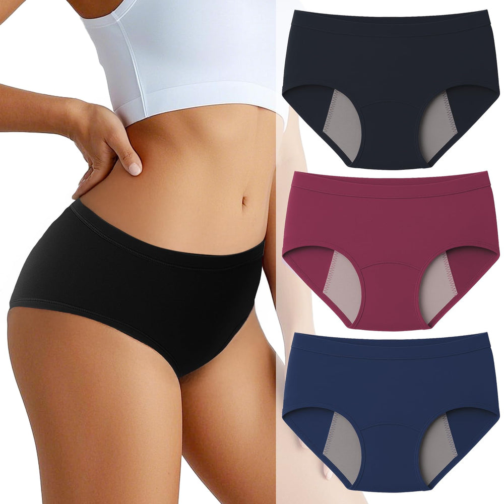 BAJISA women's washable underwear showing 4-layer ultra-thin design for daily wear