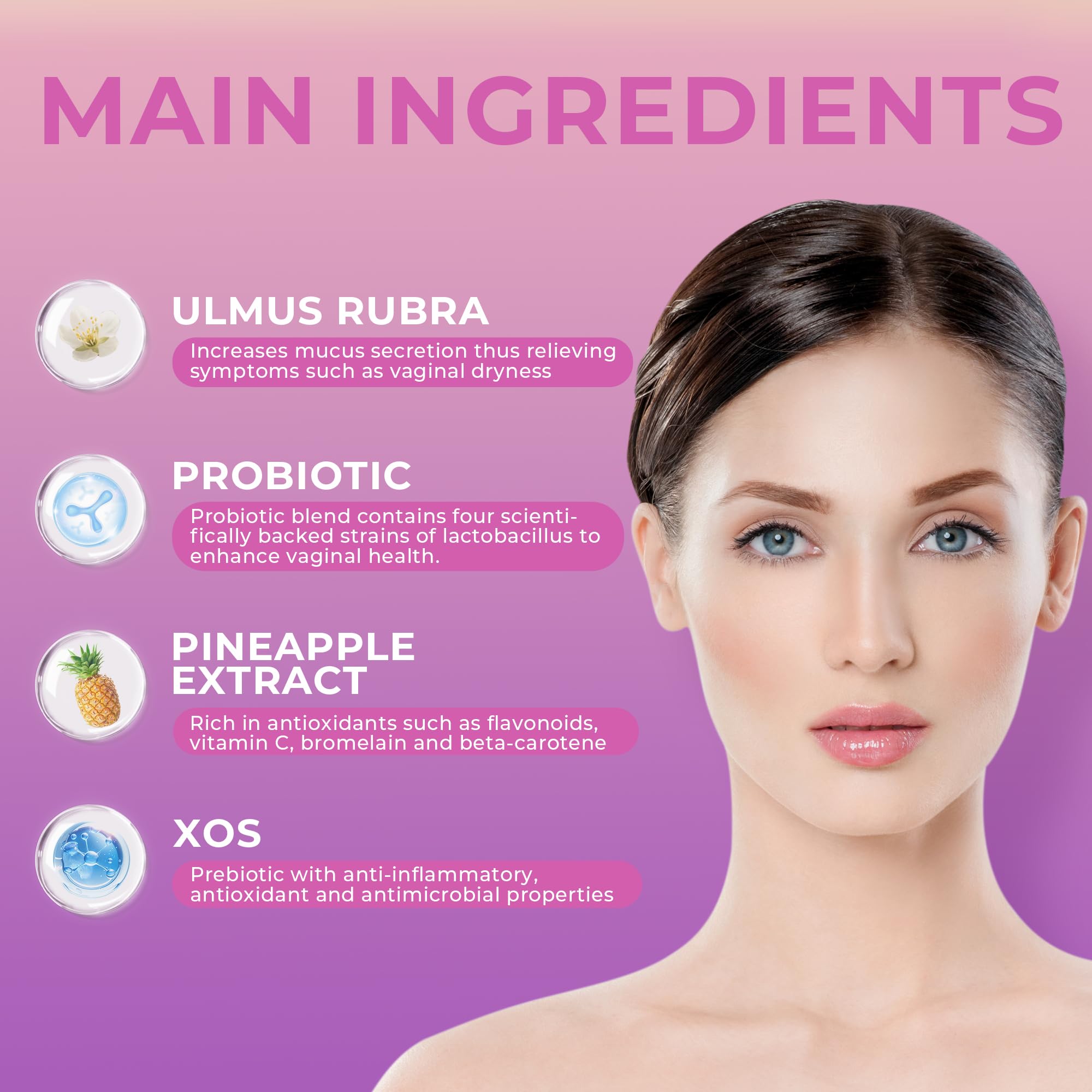 BAKAKOUL Balance ingredients chart illustrating probiotics and prebiotics synergy.