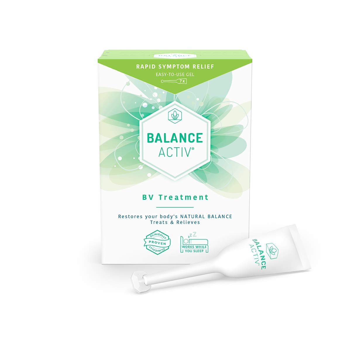 Balance Activ BV Balance Gel box with seven tubes for at-home use and symptom relief