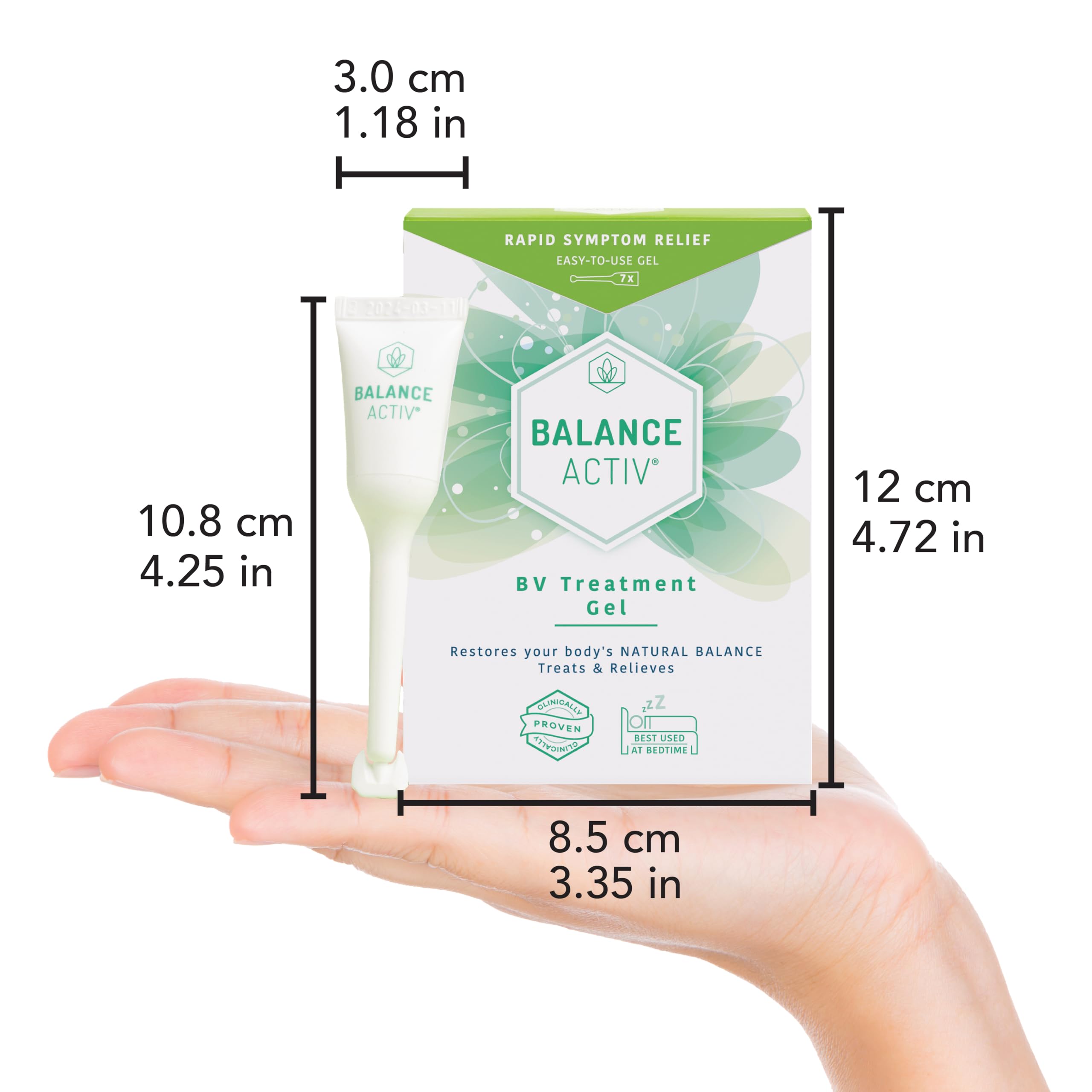Side view of Balance Activ BV Balance Gel box for convenient storage