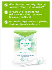 Close-up of Balance Activ BV Balance Gel tubes highlighting antibiotic-free formula