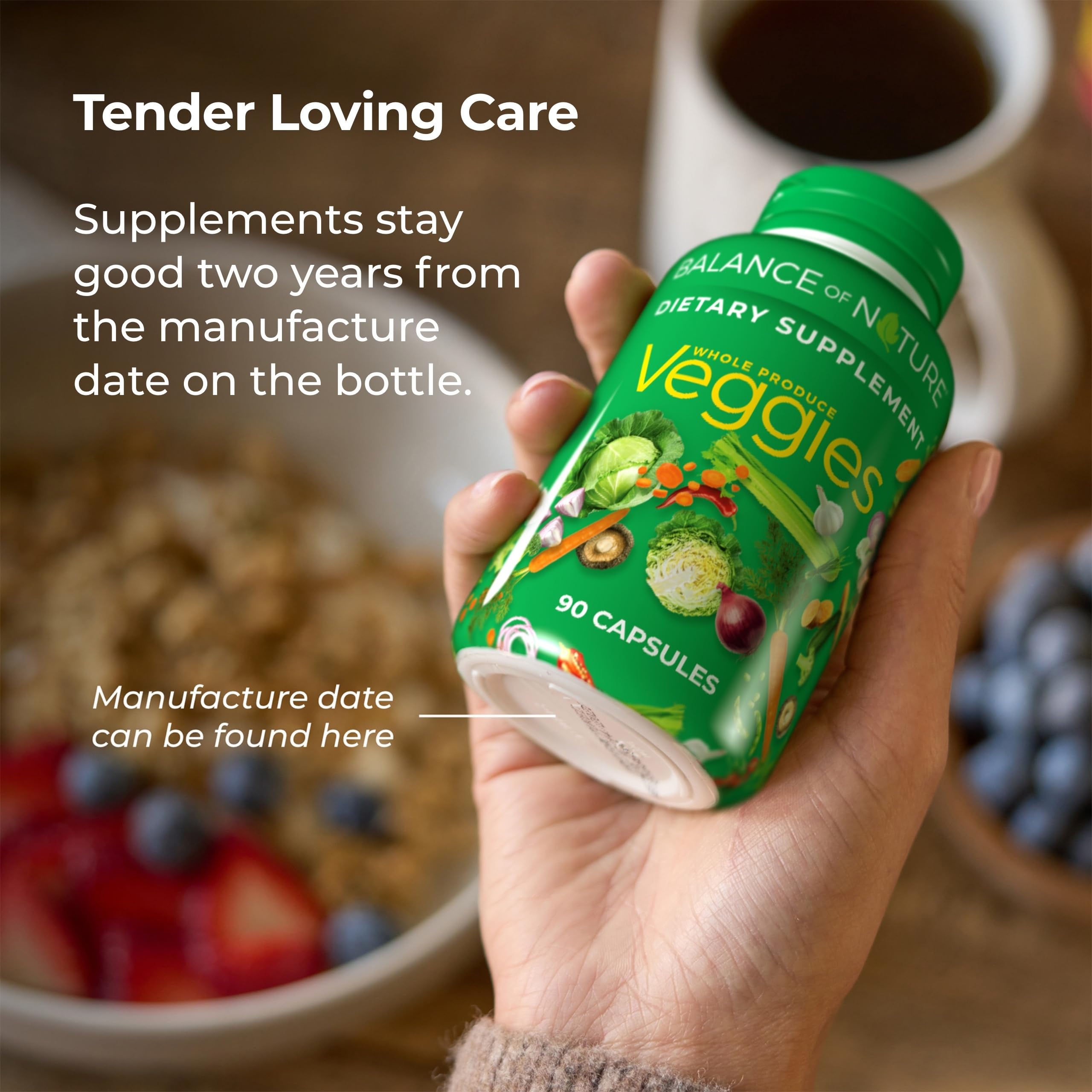 Balance of Nature capsule pouring shot suggesting easy daily supplementation