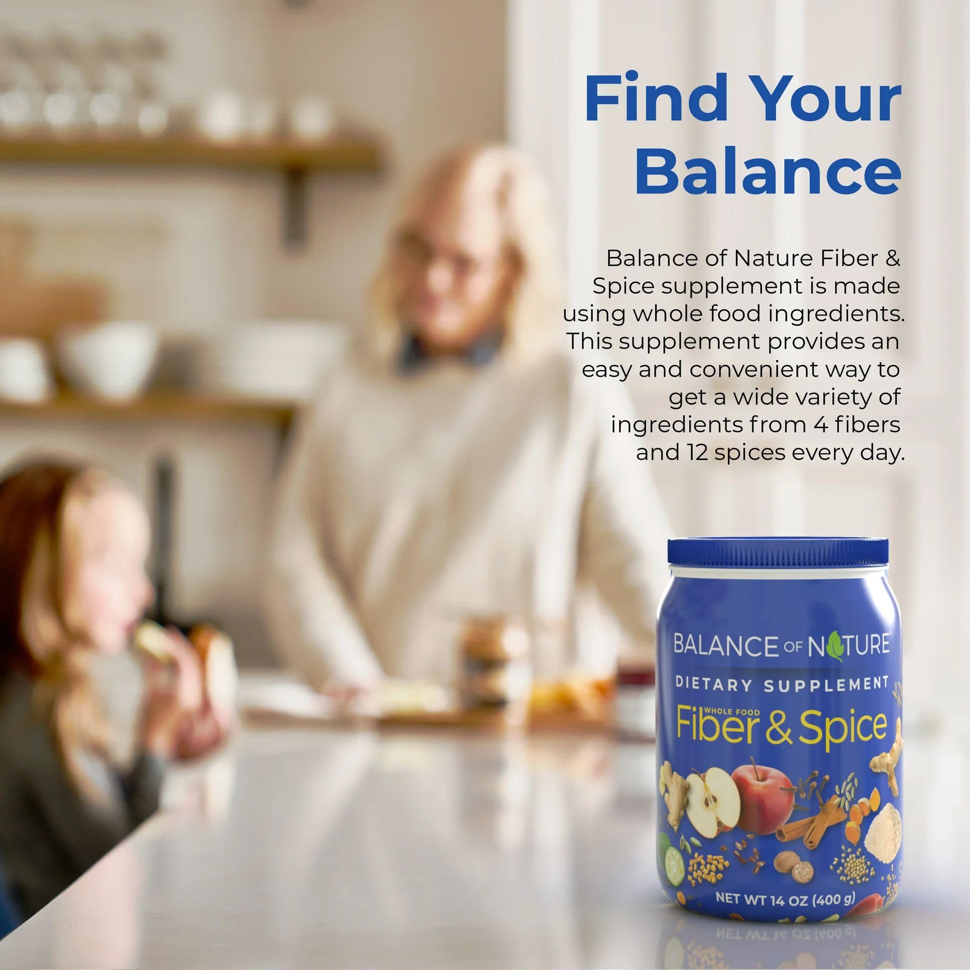 Balance of Nature whole apple and spices in a bowl visual suggests natural flavor.