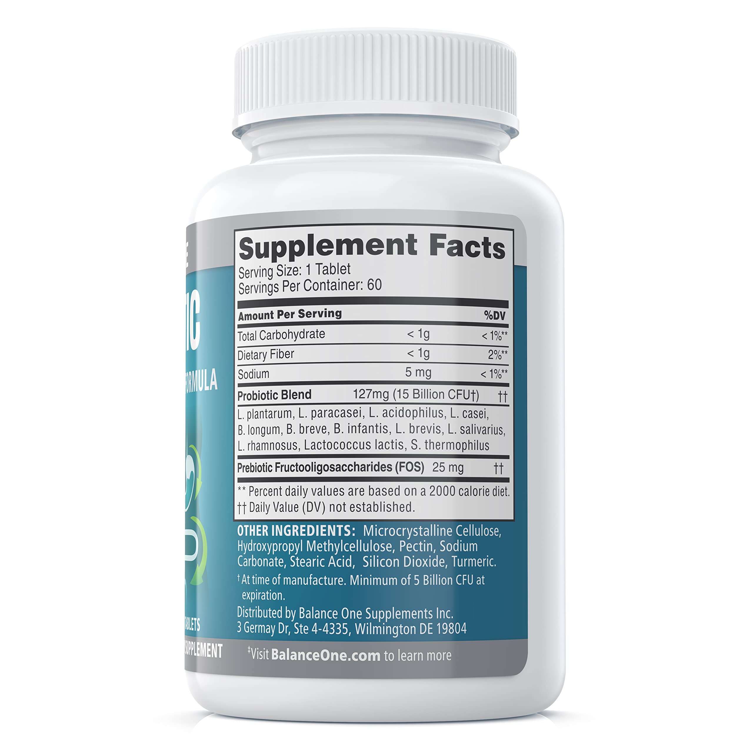 Balance ONE two-month supply visual implies long-term gut health planning.