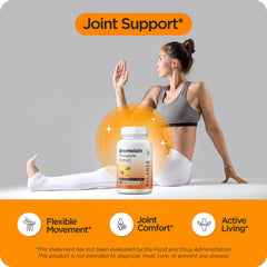 Balancebreens Bromelain capsules close-up showing veggie capsules and clean formula.