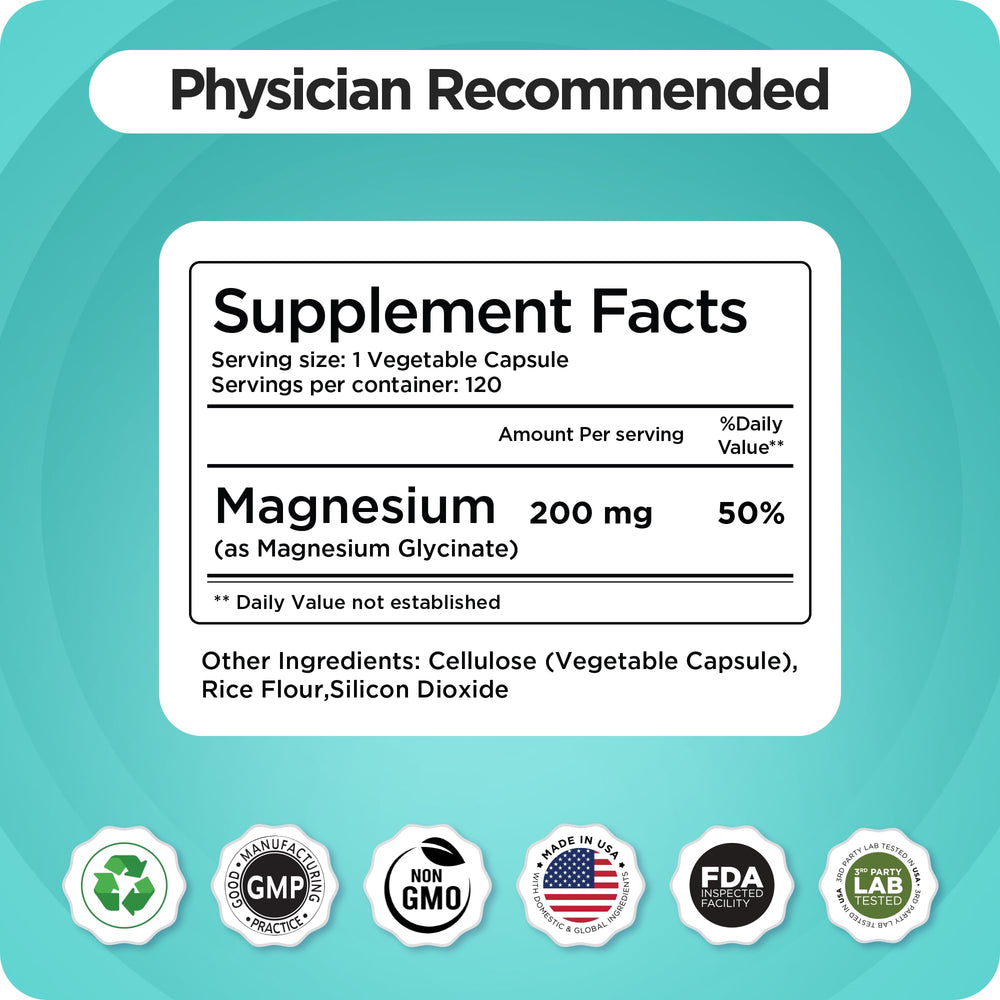 Balancebreens magnesium capsules beside glass of water for easy daily intake.