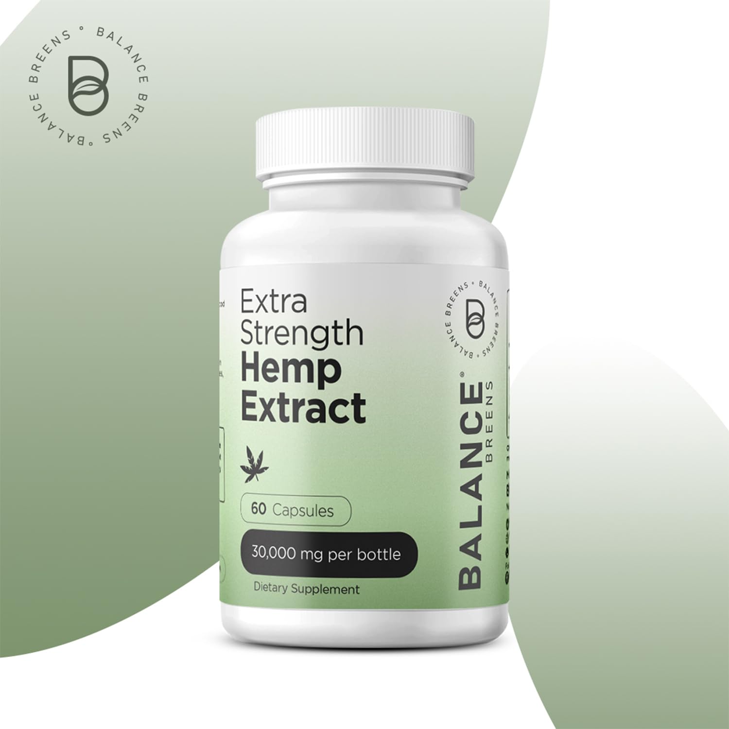 Balancebreens hemp extract capsules close-up showing soft gel texture for easy swallowing.