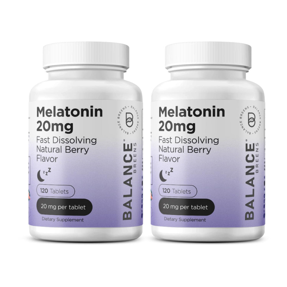 Balancebreens Melatonin 20mg fast-dissolve bottle helps you prepare for restful nights.