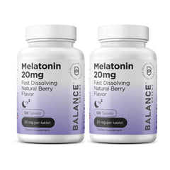 Balancebreens Melatonin 20mg fast-dissolve bottle helps you prepare for restful nights.
