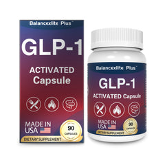 Balancexlite Plus bottle front showing natural GLP-1 blend for daily metabolic support