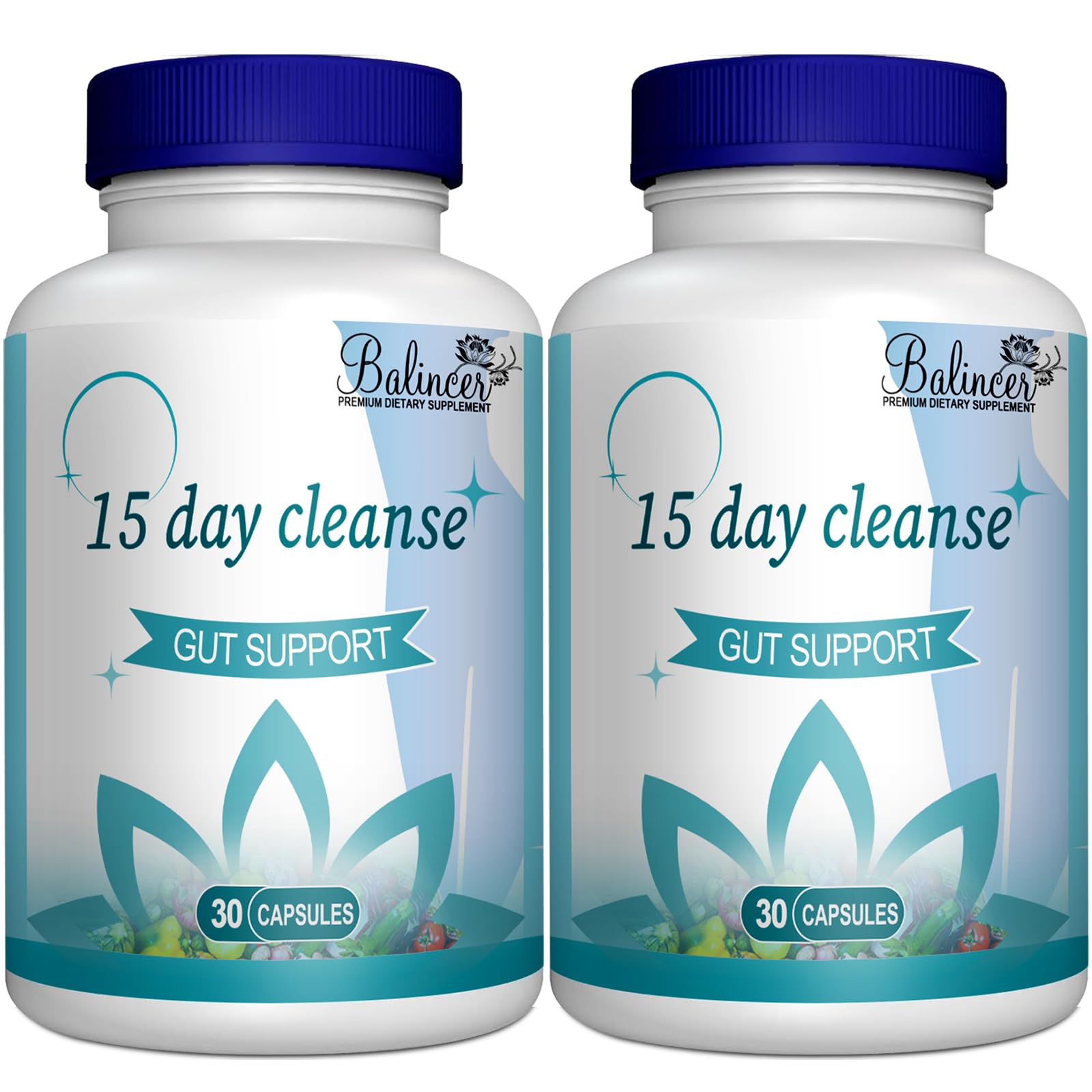 Balincer 15 Day Cleanse bottle with capsules for gentle gut support and toxin removal