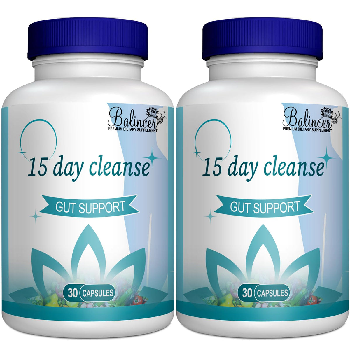 Balincer 15 Day Cleanse bottle with capsules for gentle gut support and toxin removal