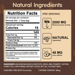 Balincer Mushroom Coffee bag contents reveal six adaptogenic mushrooms for balanced energy.