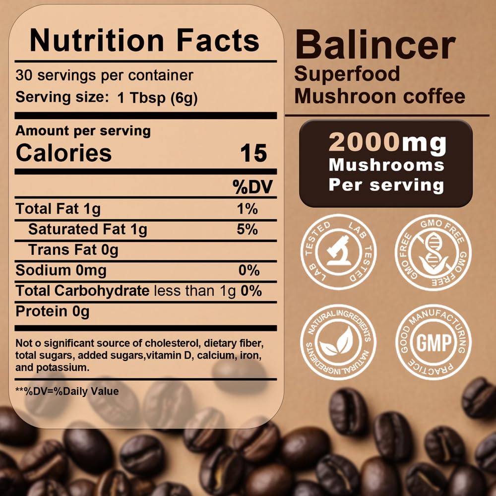 Balincer Mushroom Coffee powder ready to scoop for a quick energy boost
