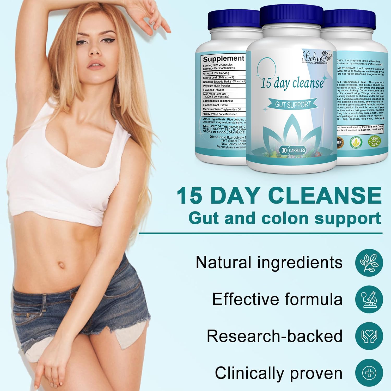 Balincer natural ingredients graphic illustrating herbal components in the formula