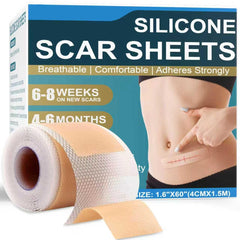 BALIRUX tiras de silicona para cicatrices, 1,6x60 pulgadas, promueven curación suave