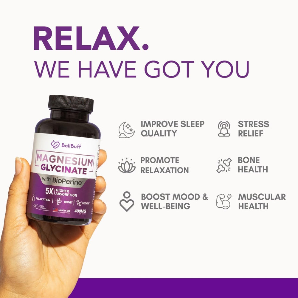 BallBuff magnesium glycinate with BioPerine 5mg illustrates enhanced absorption