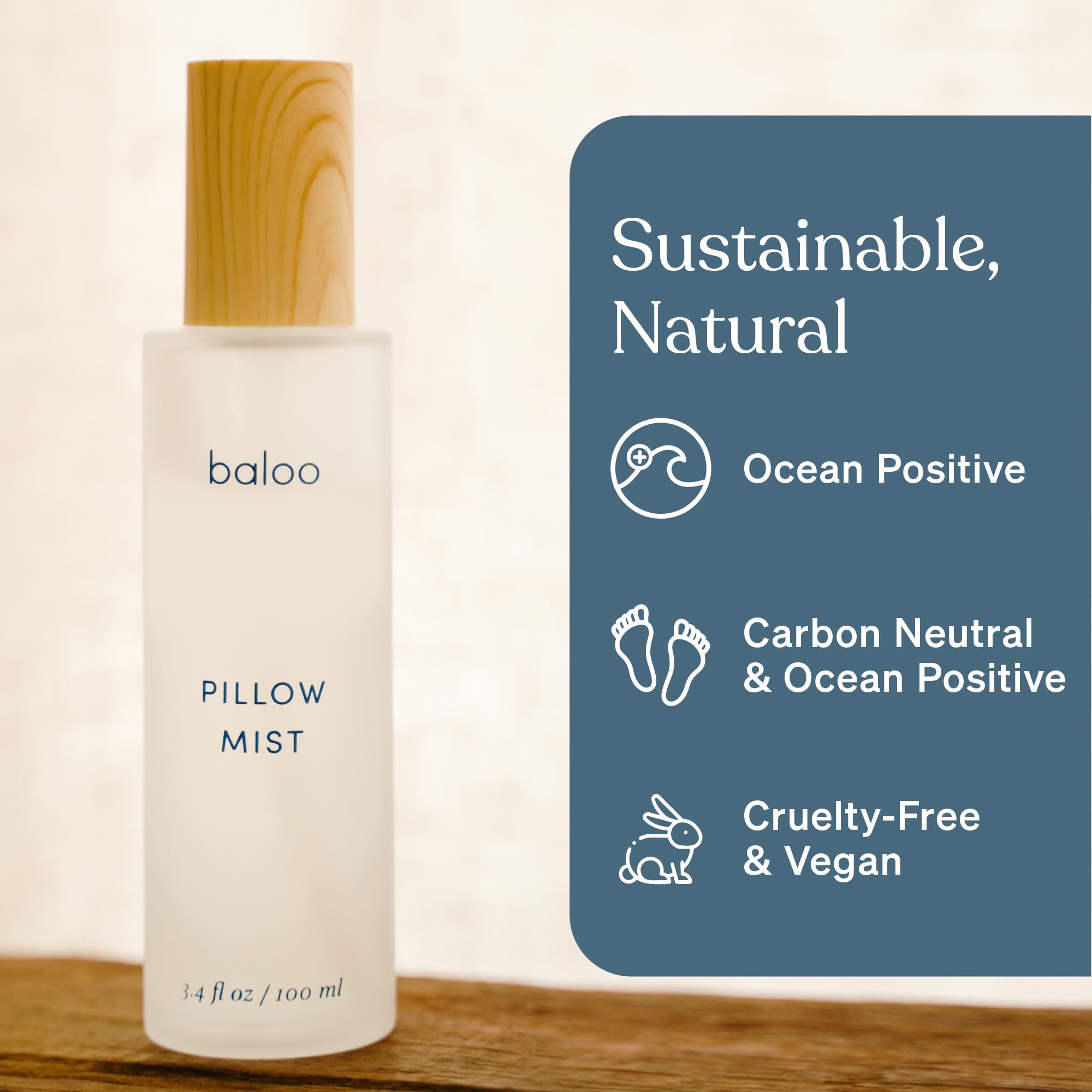 Baloo Pillow Mist creates bedroom ambience with calming scent during winding-down moments.