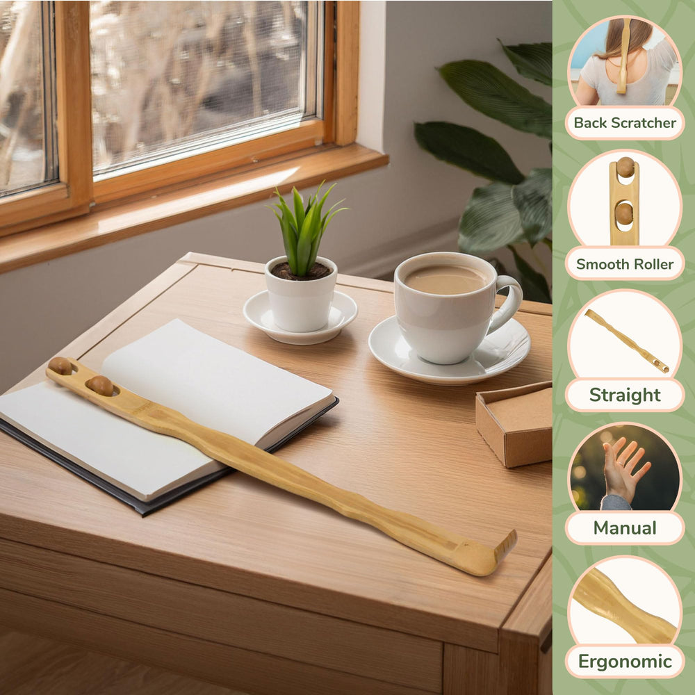 BambooMN long 17-inch design enables full-back massage.