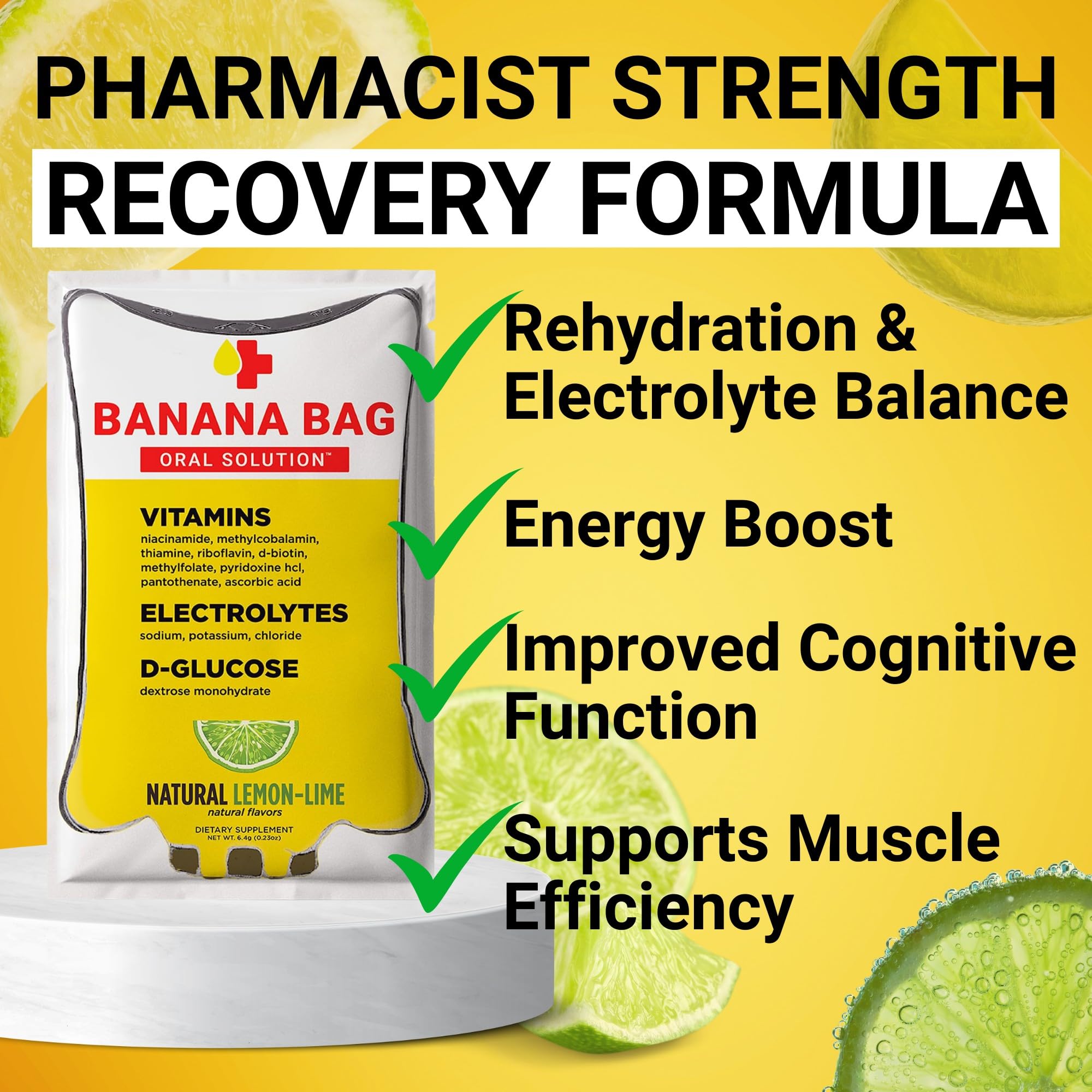 Banana Bag Packet dissolve and stir for easy on-the-go hydration.