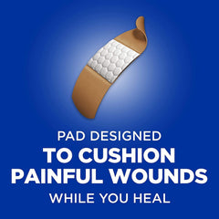 Band-AID Hurt-Free Pad non-stick design for gentle removal.