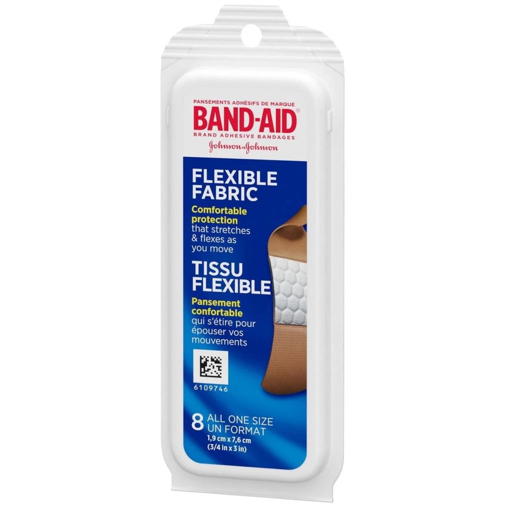 Band-AID individually sealed wrappers emphasize hygienic application.