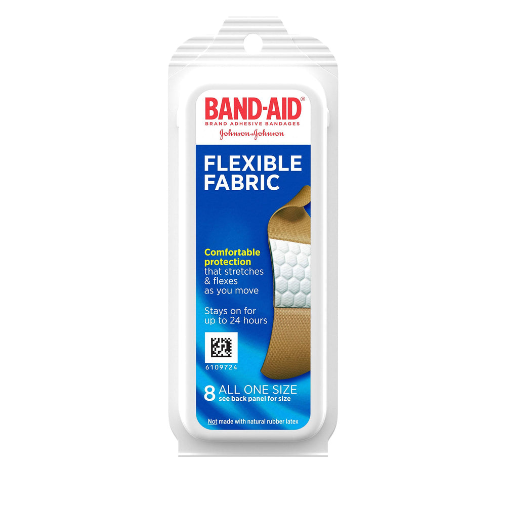 Band-Aid Brand Bandage con tejido flexible para viaje y uso diario
