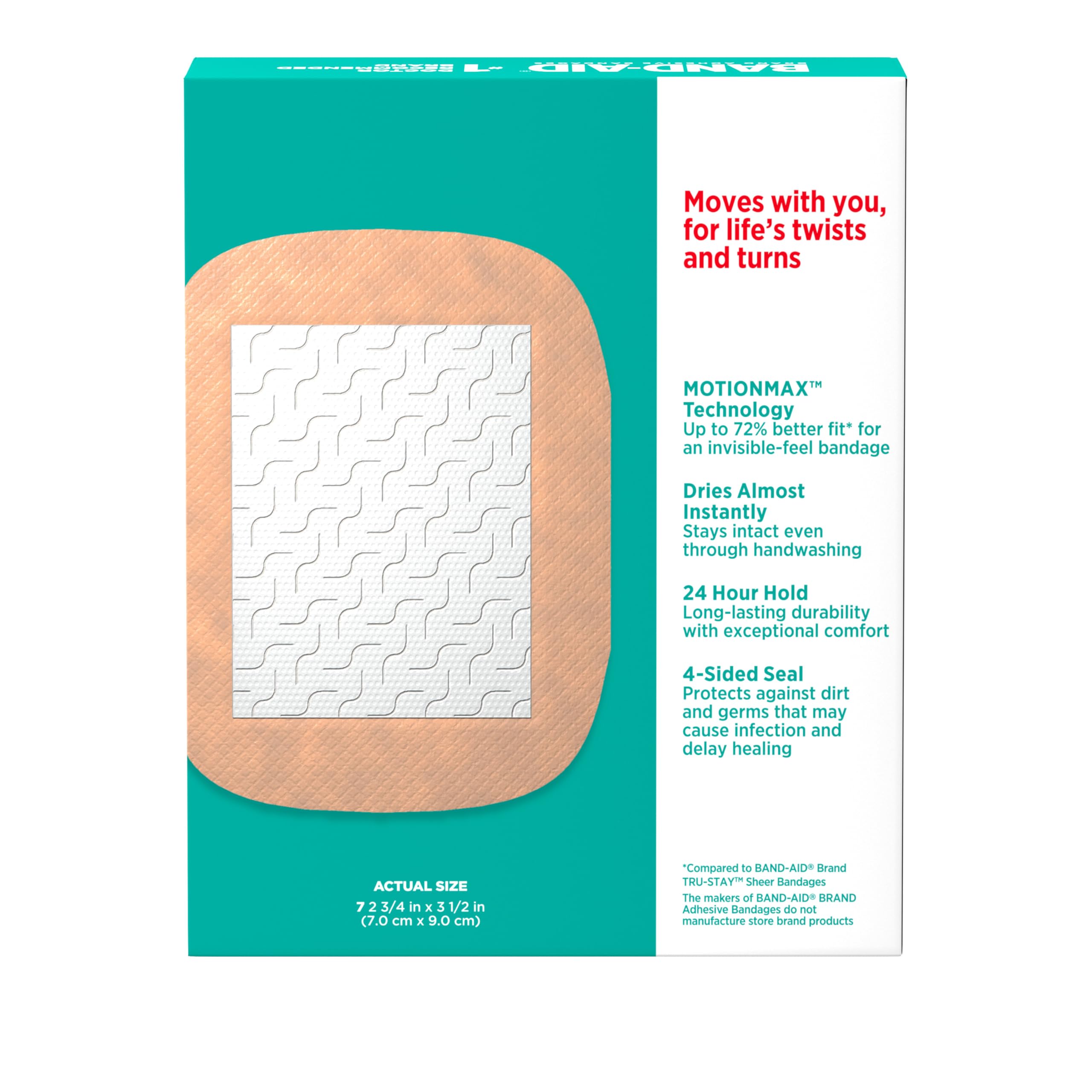 Band-Aid Brand Skin-Flex uso doméstico para cortes menores y raspones.