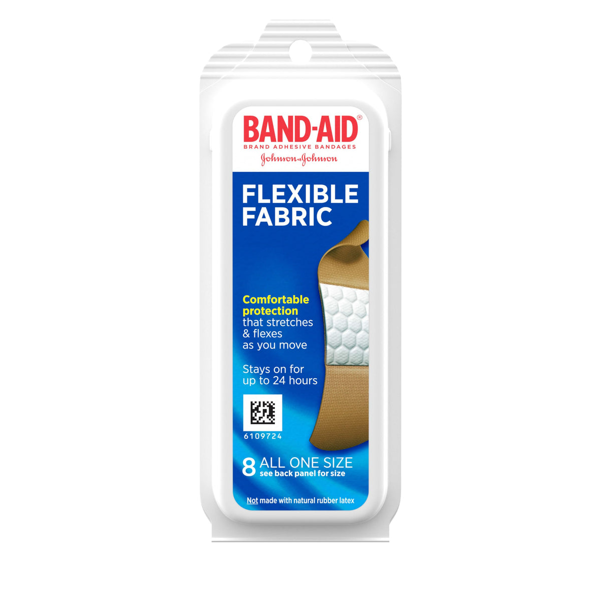 Band-Aid Curitas de tela flexible cubren cortes menores con comodidad.