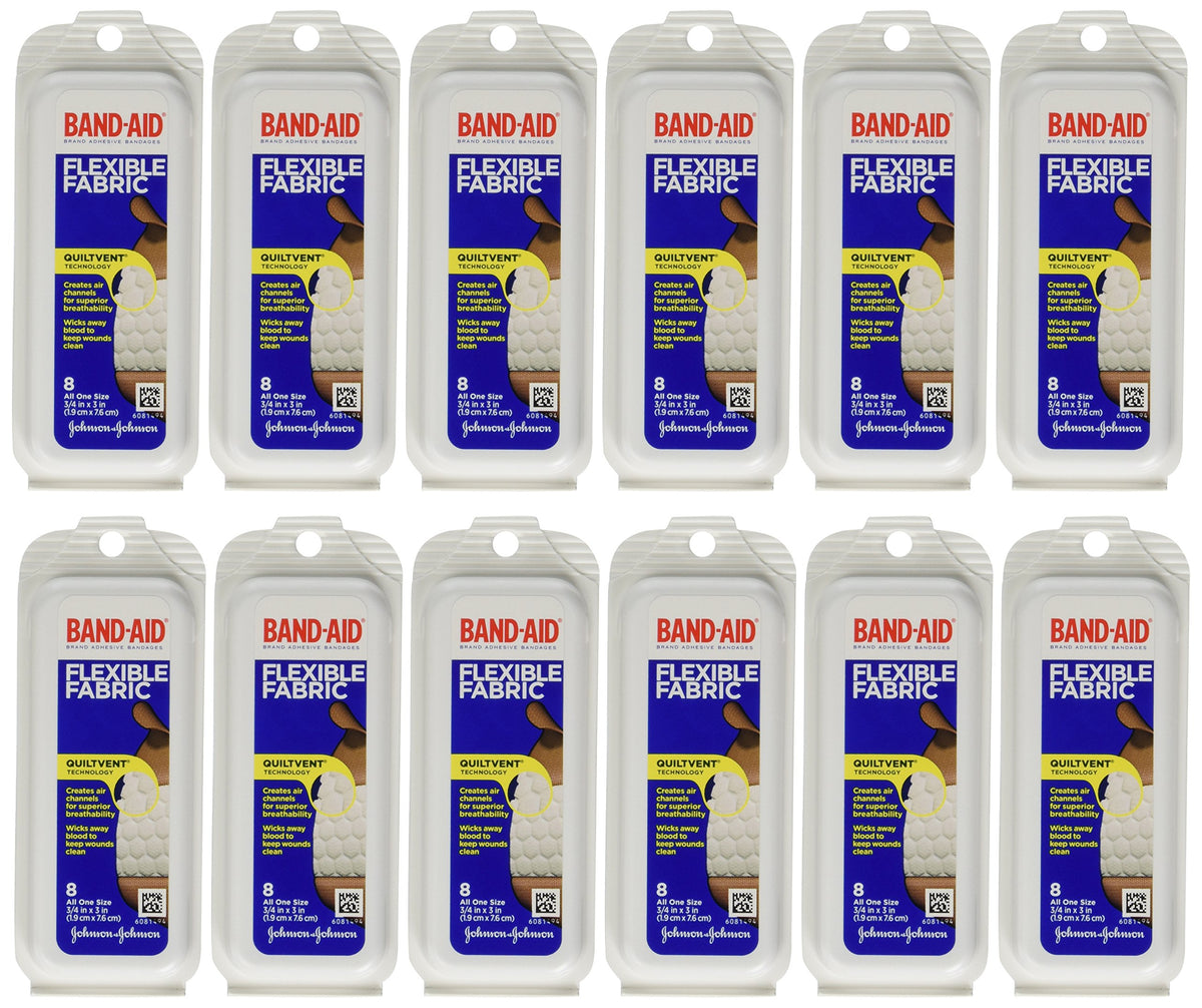 Band-Aid Flex Fabric Travel Pack front view, breathable protection for active days.