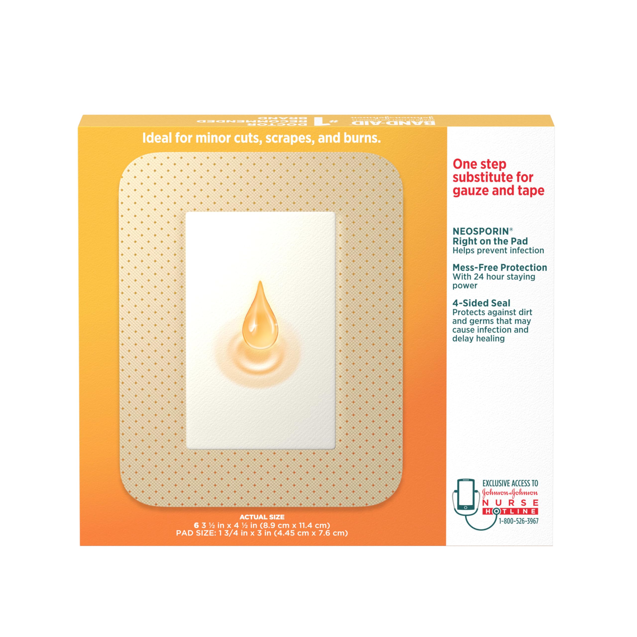 Band-Aid Infection Defense con Quilt-Aid para retirada suave de la herida.